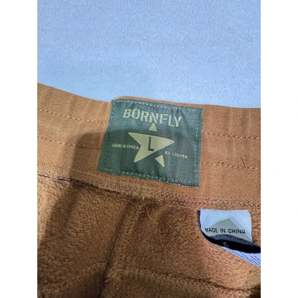 Born Fly Men's Mustard Yellow Sweatpants Size Large Cargo Pants Embroidered  Y2K